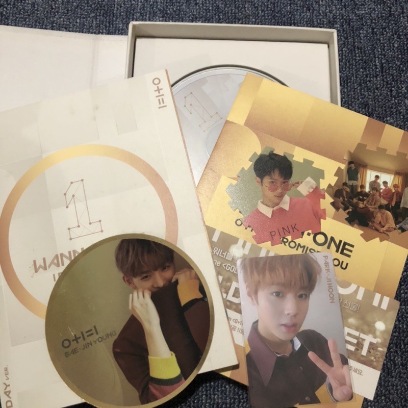 WANNA ONE ALBUM SIGNED BY JIHOON I PROMISE YOU DAY VER PC PHOTOCARD JIHOON BAEJIN GUANLIN UNSEALED