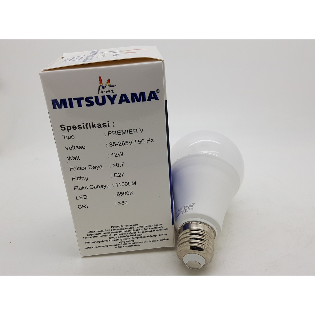 Lampu LED 12 watt PREMIER V Model BULB Merk MITSUYAMA GARANSI 1 THN