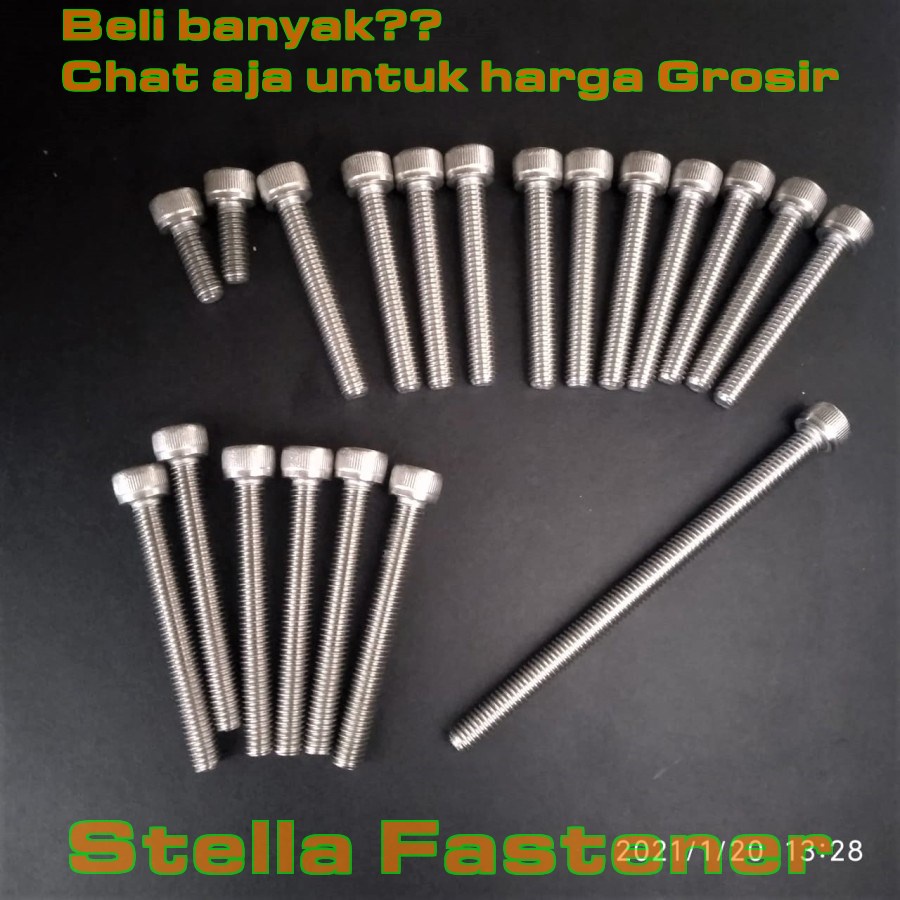 Baut Blok Yamaha Vixion 150 Kiri Kanan Stainless Kunci L / Baud Blok Yamaha Vixion Material T8 Putih