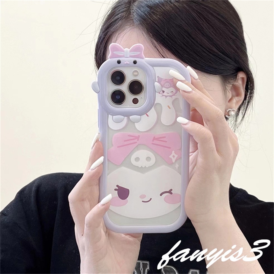 Compatible For iPhone 14 13 12 11 Pro Max X XR Xs Max 8 7 6 6s Plus SE 2020 Soft Case Pelindung Desain Kartun Kuromi Untuk