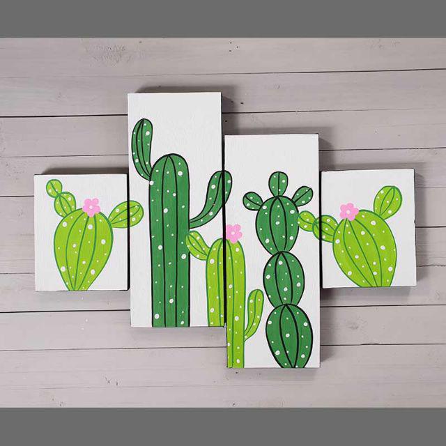 Lukisan Tangan Dekoratif Hiasan Dekorasi Dinding Kaktus Shopee Indonesia
