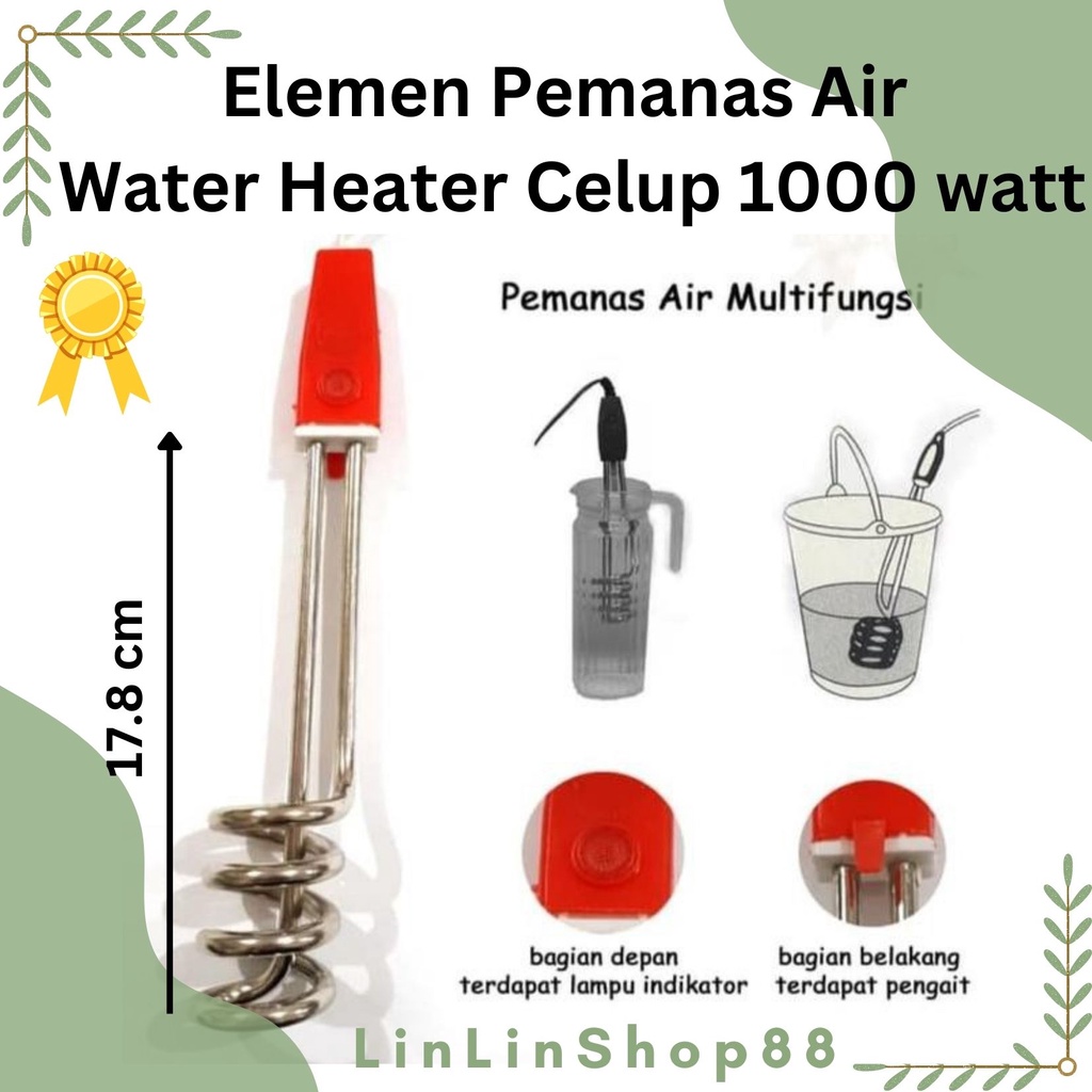 Elemen Pemanas Air Water Heater Celup 350 watt, 600 watt 1000 watt