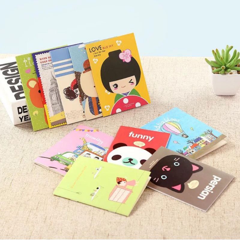 Buku Tulis Mini Motif Kartun Cartoon Mini Note Book Buku Catatan Memo