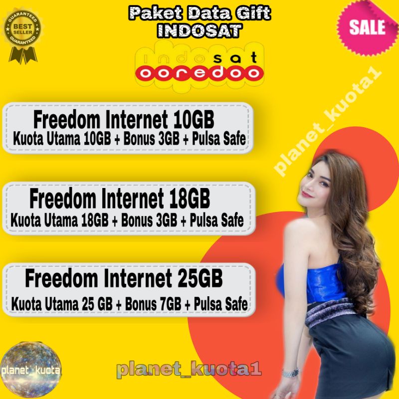 Paket Data Indosat Freedom 13GB/21GB/32GB
