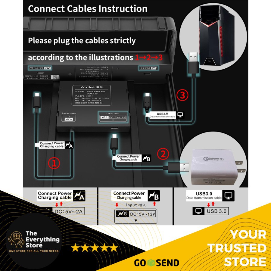Stand table monitor with wireless charger PREMIUM