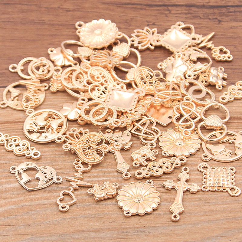 20pcs Konektor Perhiasan Handmade Diy Bahan Metal Alloy Charms