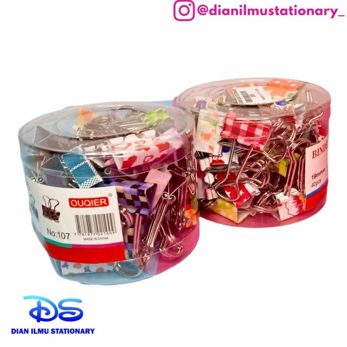 

(BISA COD) Binder clip ouqier 107 motif/pak BERGARANSI Kode 1398