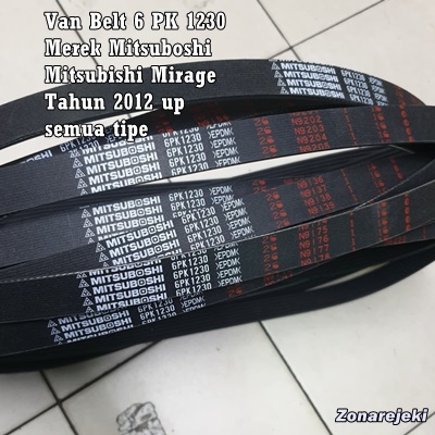 Van Belt Vanbelt Fan belt 6 PK 1230 Mitsubishi Mirage Tahun 2012 Up