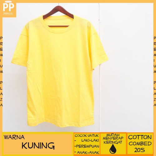 kaos polos / kaos polos warna kuning / kaos anak usia 1-2-3-4-5-6-7-8-9-10-11-12 tahun / kaos anak