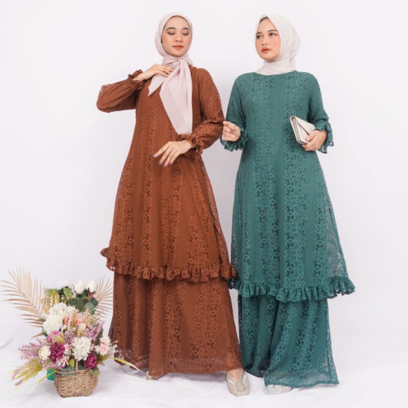 GAMIS MALAYSIA BROKAT REMPEL/BROKAT✨