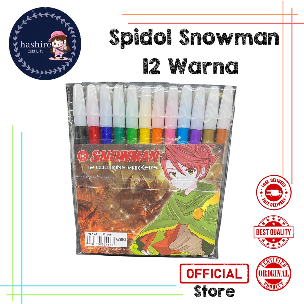 

Spidol Snowman set 12 Warna / Snowman Marker set PW-12A