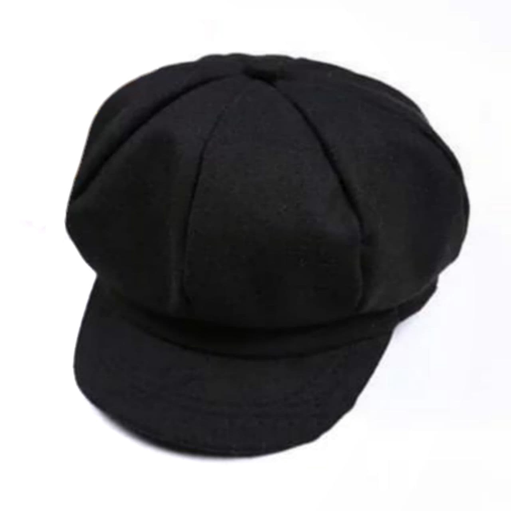 Topi Newsboy 1 - 3 Tahun Maxkenzo Zilvia Store Topi Anak BerKualitas-Hitam