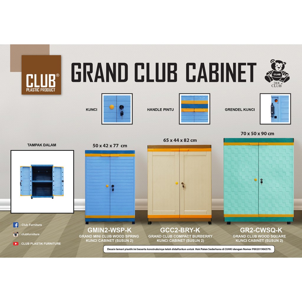 Lemari Plastik Grand Club Cabinet 2 Susun | Shopee Indonesia