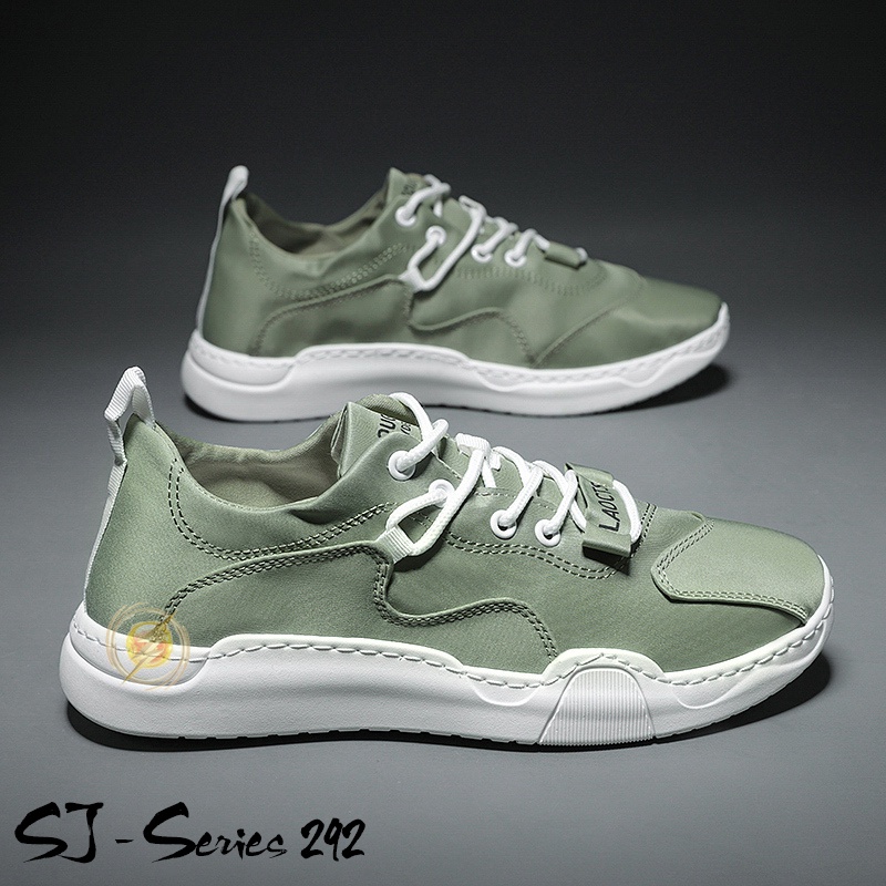 [JWALK] Sepatu Sneakers Fashion Pria Tali Elastis Series 3 ARMY Kualitas Import Premium -292