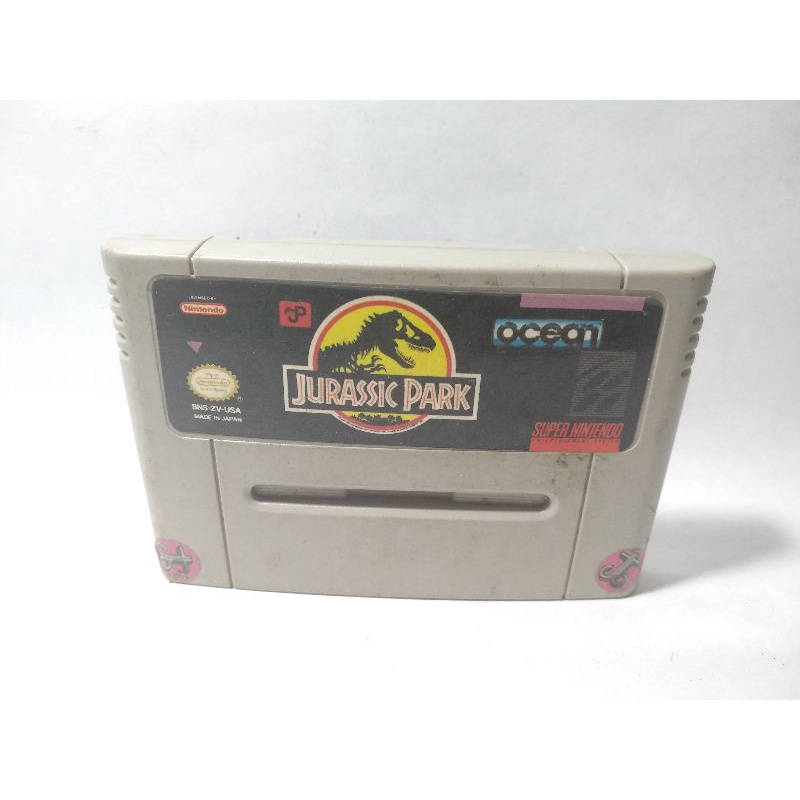 Kaset Video Game Cartridge Cassette Super Famicom Nintendo Jurassic Park Dinosaurus Dino Dinosaurs T