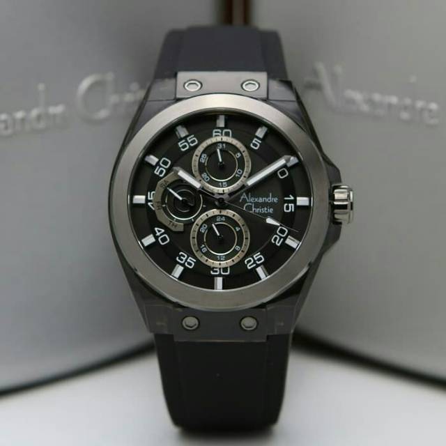 Alexandre Christie AC 6546 FULL BLACK Pria Original