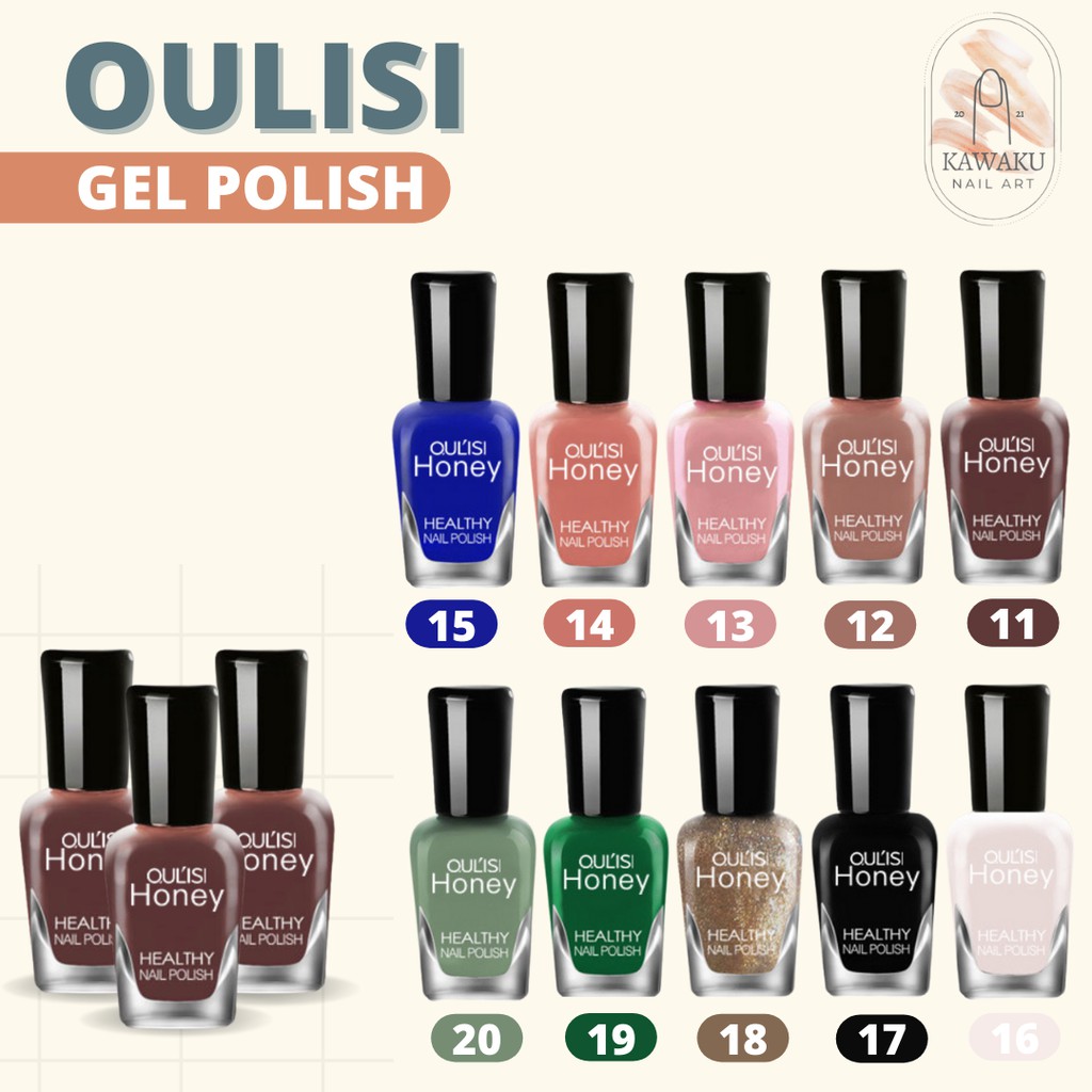 Kutek HALAL OULISI Honey Nail Polish Water Based 40 Warna