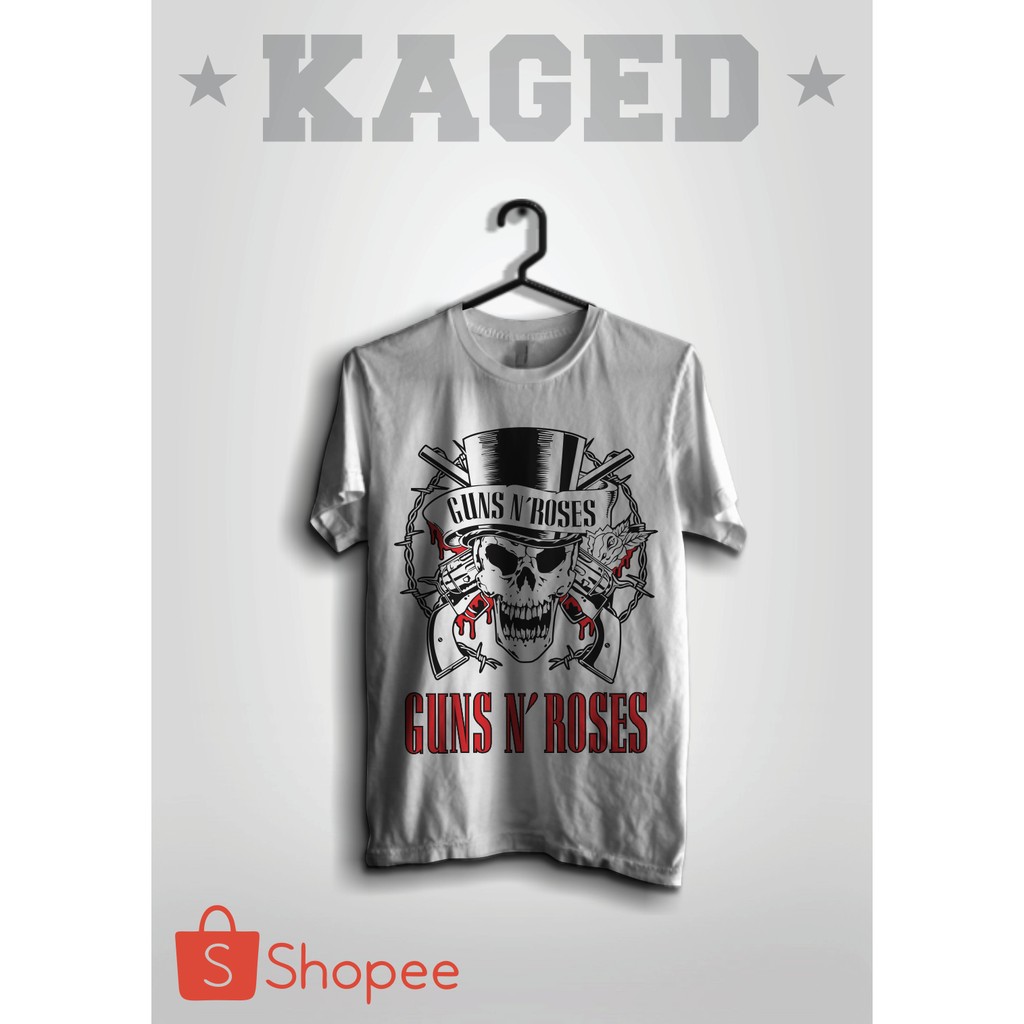 Kaos Band Guns N' Roses #Putih/White Kaos Guns N Roses, Kaos Rock,