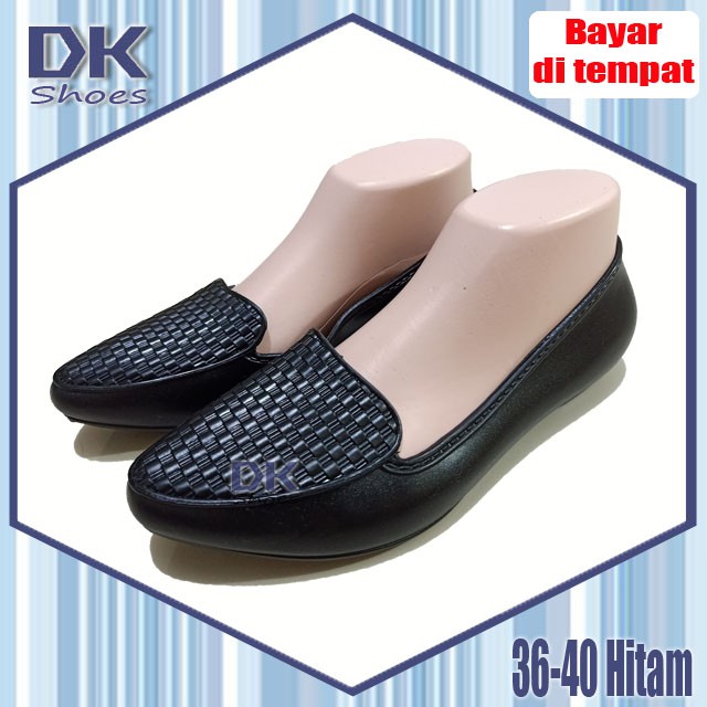 Collin 36-40 Hitam / Sepatu Flat Balet Wanita / Sepatu Kerja Kuliah / Sepatu Jelly Karet
