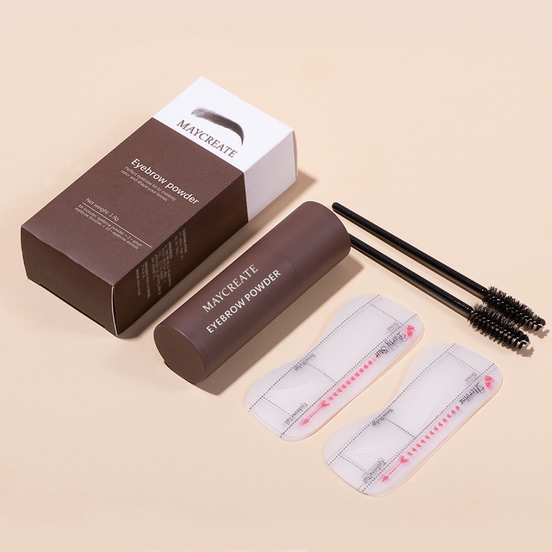 Maycreate Cetakan Alis Instan Bedak Alis Eyebrow Powder Eyebrow Stamp Alis Stempel Alis Waterproof  One Step Eyebrow Stamp Shaping Kit Stempel dengan 10 Model Cetakan Alis ibcccndc