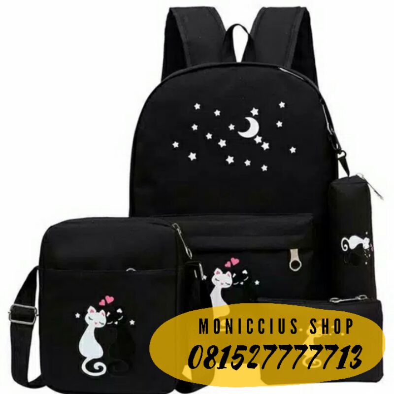 tas ransel backpack anak perempuan warna hitam