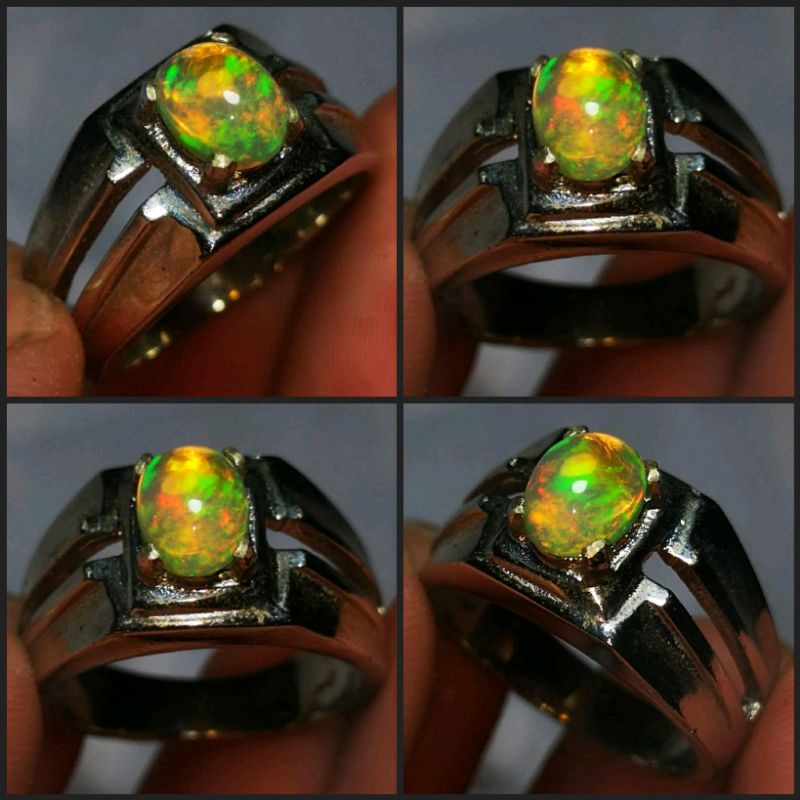 CINCIN BATU PERMATA KALIMAYA ASLI BANTEN STERLING GOLD SILVER MEWAH