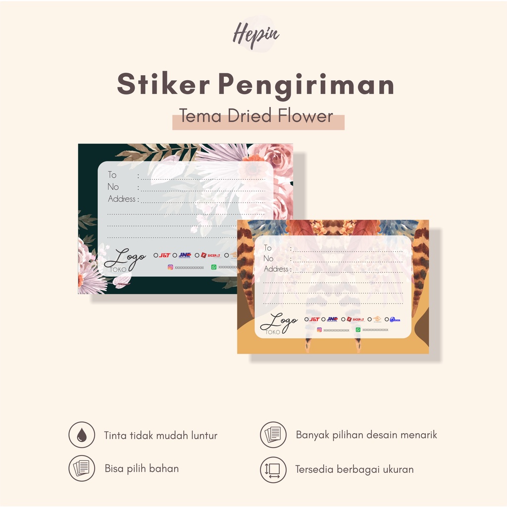 

Label Alamat Pengiriman DRIED FLOWER - Stiker Paket Resi Alamat