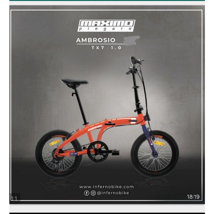Sepeda Lipat 16" MAXIMO Piegare Ambrosio TX7 1.0 by FAMILY