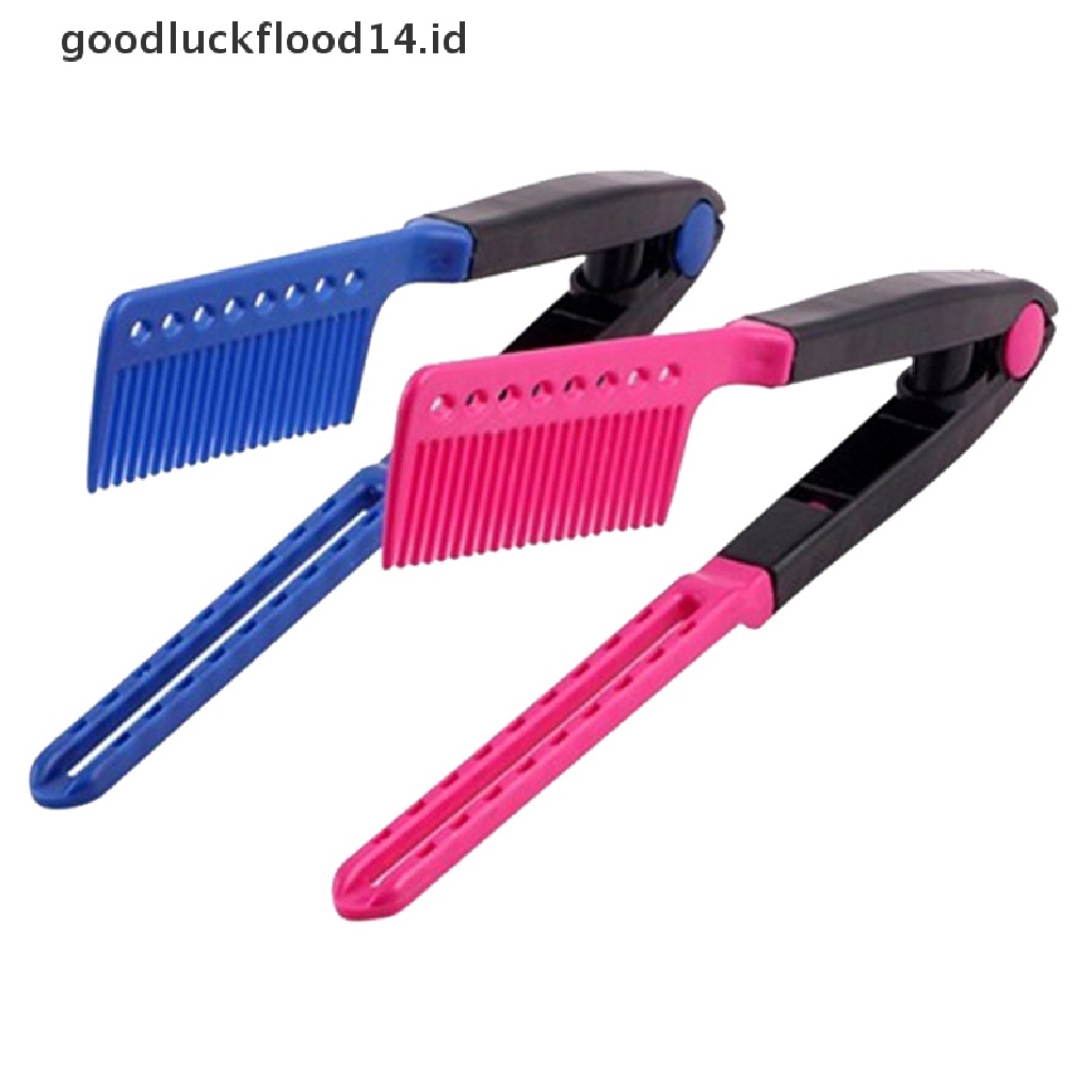 [OOID] Diy Salon V Styling Hair Straightener Brush Straightening Comb Hairdressing Tool ID