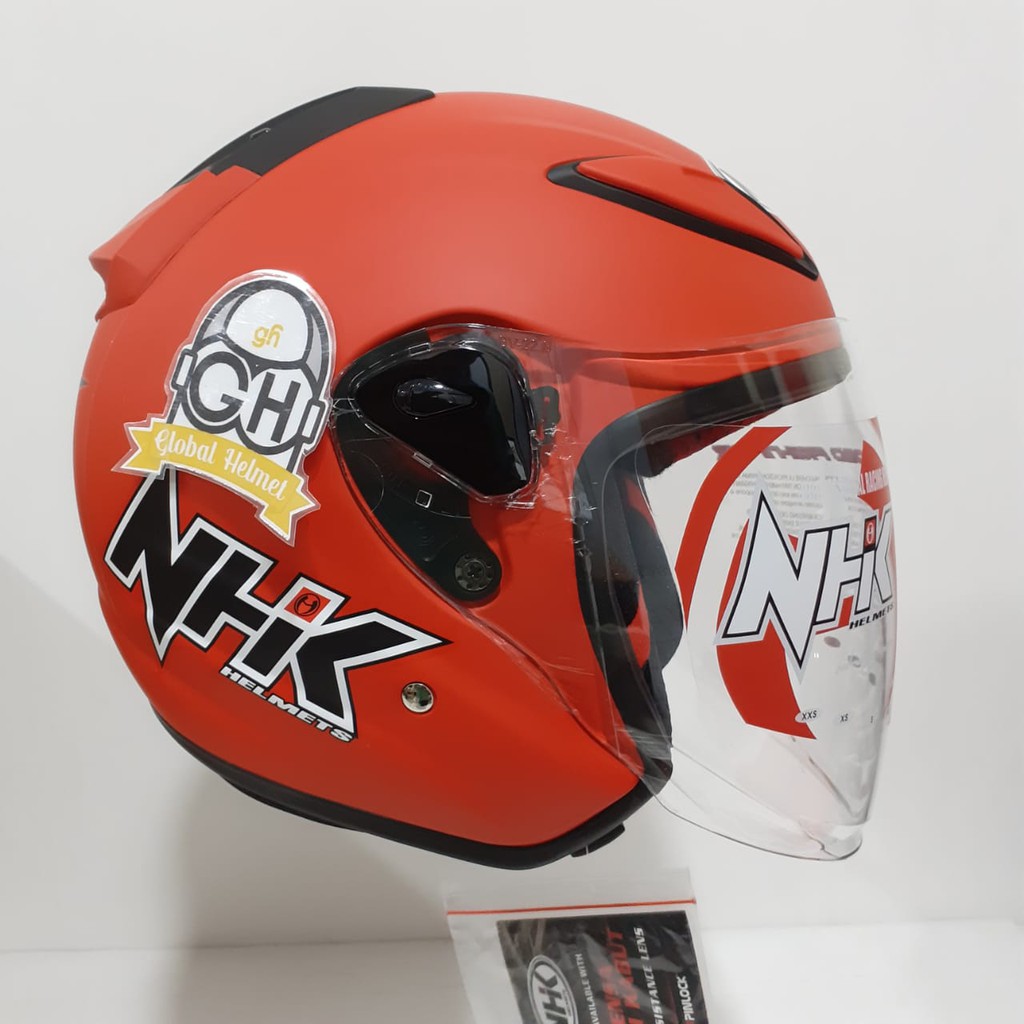 HELM NHK HALF FACE NHK R6 NHK R 6 SOLID RED DOFF NHK R6 POLOS