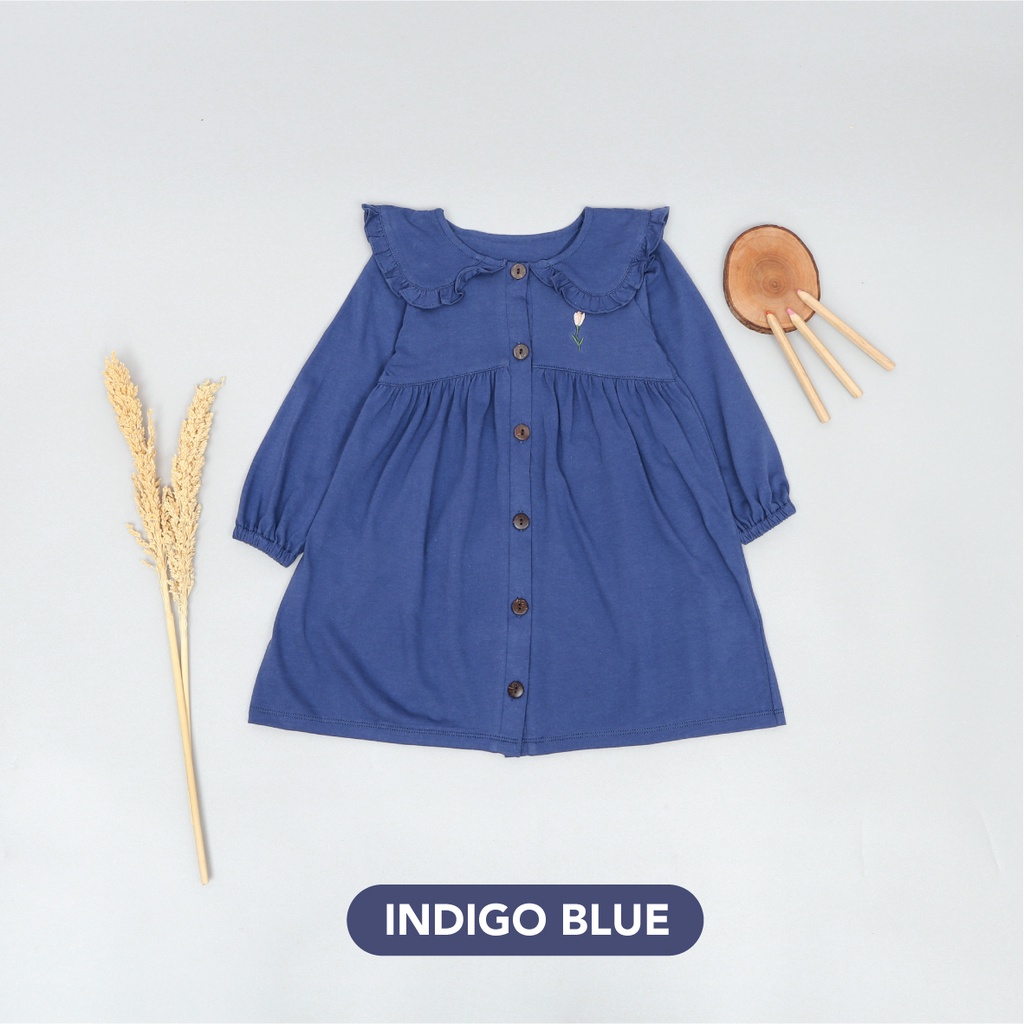 Mooi Dress Anak Perempuan Panjang Sheena Dress-INDIGO BLUE