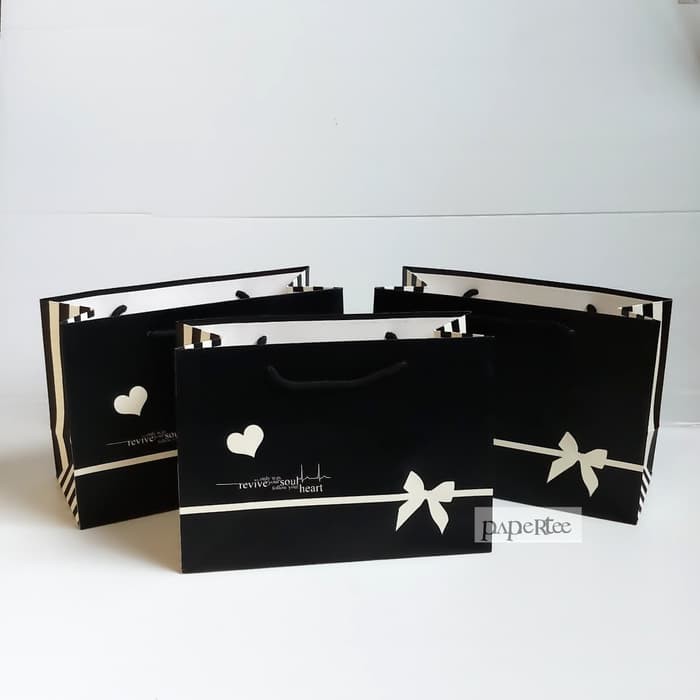 

eq190 Paperbag Hitam Kantong Souvenir Tas Kertas