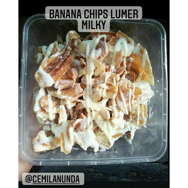 

KERIPIK PISANG LUMER MILKY (SUSU VANILA) 250GR (BOX)