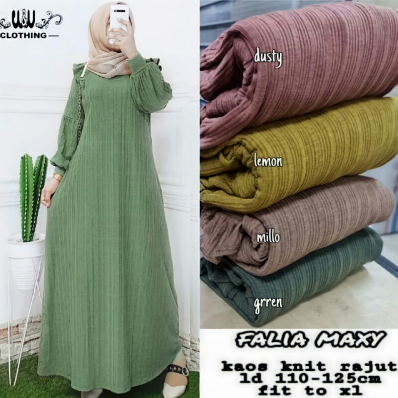 6/11 READY   DRESS || GAMIS || KAOS KNIT RAJUT IMPORT || FALIA MAXY BY W&W