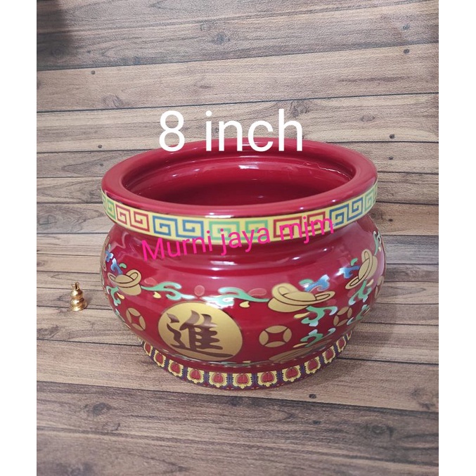 hiolo keramik 8 inch merah