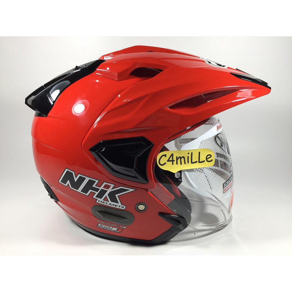 HELM NHK PREDATOR CRYPTON RED ZX U 16 FERRARI DOUBLE VISOR HALF