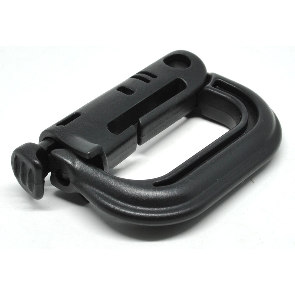 Grab Medan D D Ring Buckle Carabiner with Quickdraw - K307 - Black