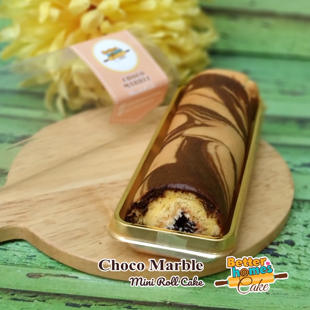 

Choco Marble Mini Roll Cake / Bolu Gulung Mini