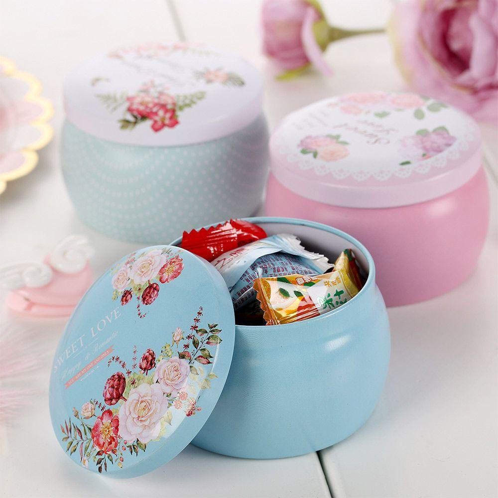 Preva Candy Kotak Besi Besi Koin Perhiasan Mawar Tea Pot Tin Dampproof Wadah Trinket Tinplate