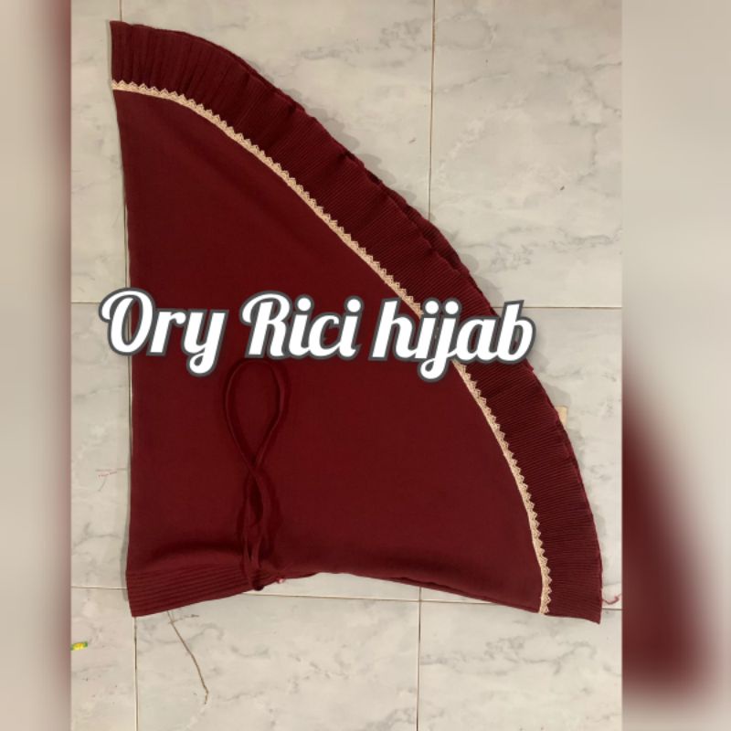 TERBARU!!!!BERGO MARYAM PET REMPEL PLISKET RENDA BAWAH FULL/HIJAB MARYAM PET ANTEM TALI RENDA BAWAH