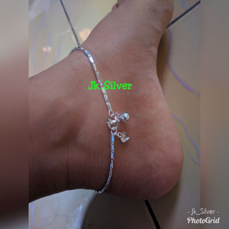 Gelang Kaki Padi Dewasa (Perak Murni)