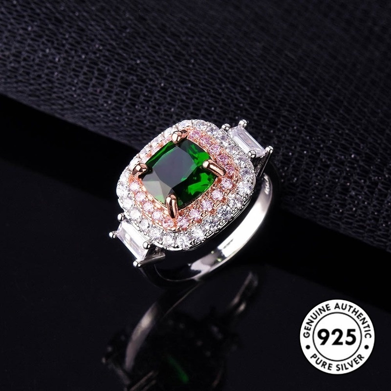 Cincin Bahan 925 Sterling Silver Warna Pink