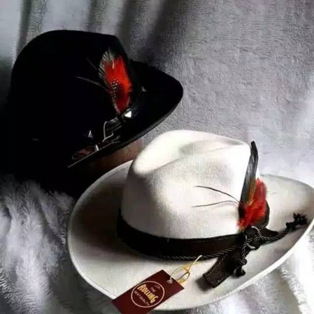 Topi Fedora The Rolling Hat Topi Laken Original / Topi Fedora Kulit Sapi Asli 100% Realpict