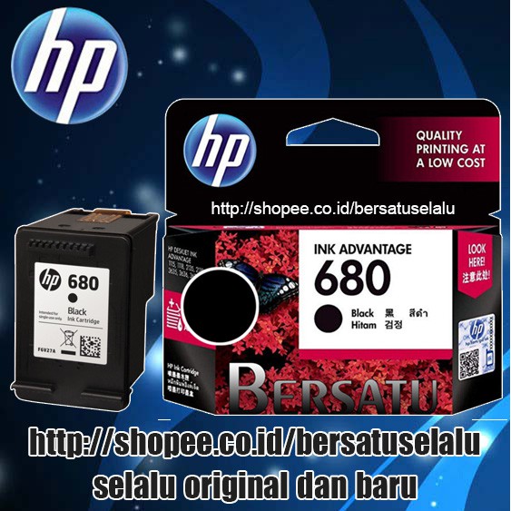 Tinta Catridge HP 680 Black ∭ Ori Printer 1110 1115 2130 2135 2676 2677 3630 3635 3830 ♕ L0 SF PB QM