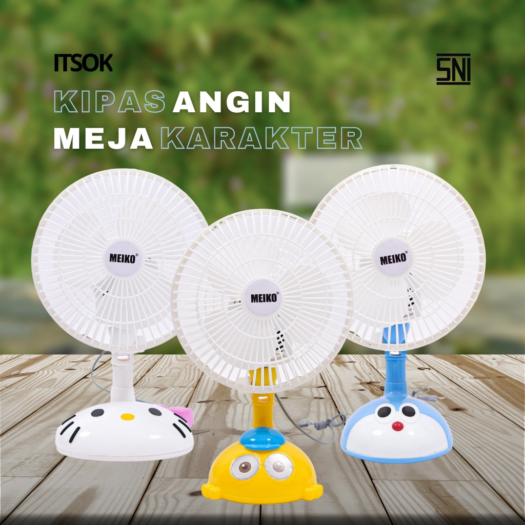 ITSOK Kipas Angin Meja Karakter 8inci / Portable Desk Fan Termurah