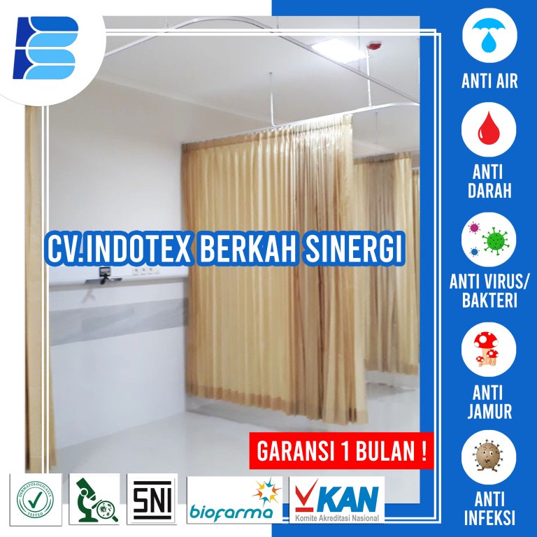 rel tirai rumah sakit - tirai anti air - gorden sekat - gorden rumah sakit indotex