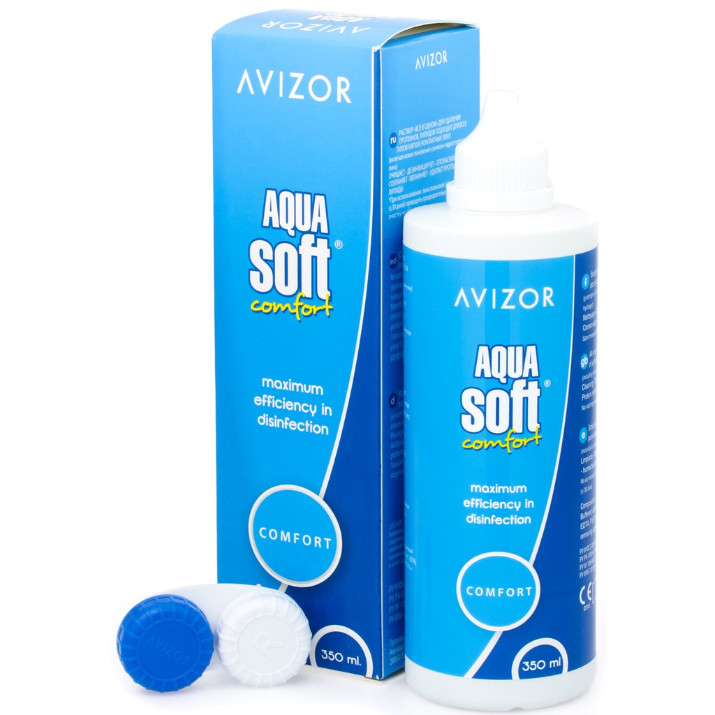 Aqua Soft Comfort 350ml / Cairan Pembersih Softlens Aqua Soft 350ml + Gratis Lenscase