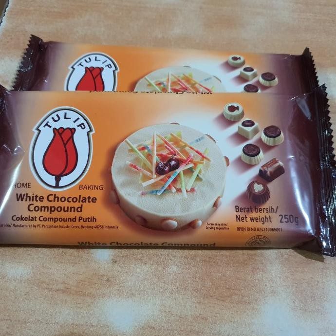 

Tulip White compoumd chocolate 250 gr / coklat masak baking