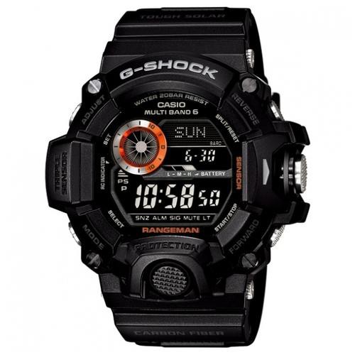 G.Shock Rangeman GW-9400-1DR Black Resin Strap Shock Resistant Solar 200 Meter Compass World Time Watch