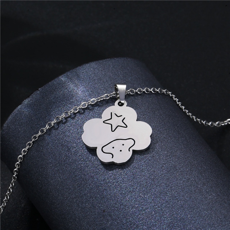 Populer stainless steel clover kalung untuk wanita pribadi Eropa dan Amerika fashion bear XINGX klav